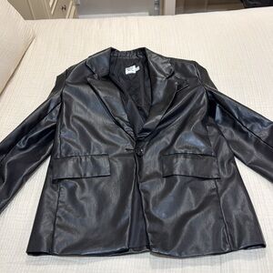 Oversized leather blazer